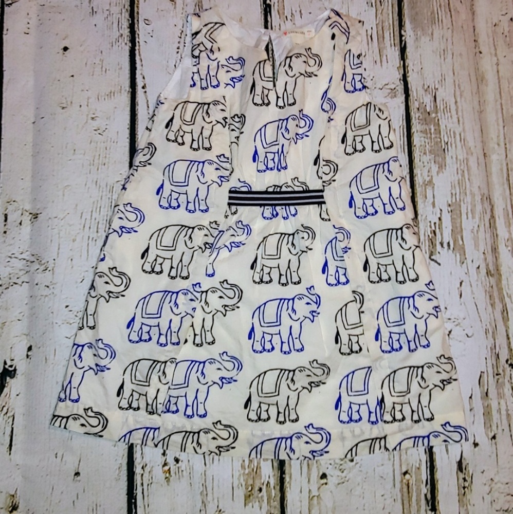 NWOT 2T Crewcuts Blue/Black Elephant Dress So Cute